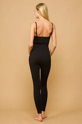Black Ribbed Catsuit body suit